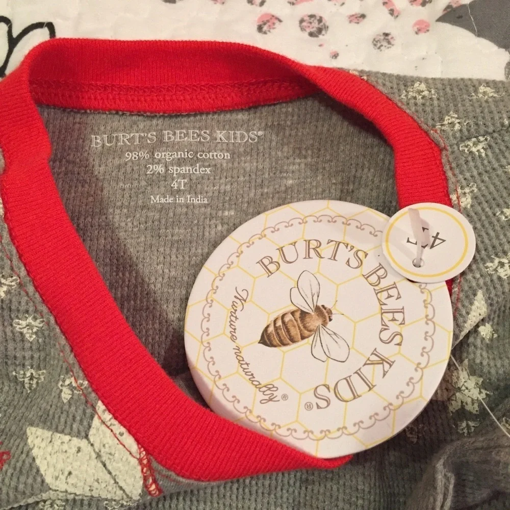 NWT Burt’s Bees Kids Fair Island Thermal Top 4T